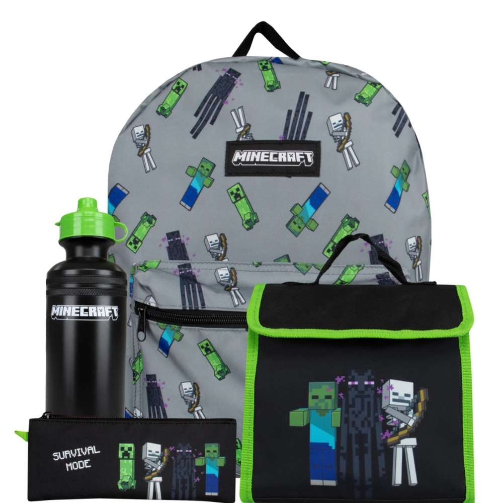Minecraft 4 Piece Backpack Set